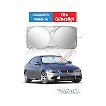 Katlanır Araba Ön Cam Güneşliği Metalize Isı Yalıtımlı Yazlık 150x70cm Otomobil Aksesuarı