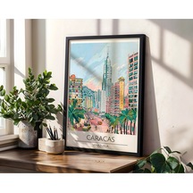Bogotá Colombia Travel Poster Ahşap Çerçeveli Dekoratif Duvar Tablosu