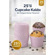 Cupcake Kalıbı & Kek Kapsülü & Muffin Kek Kalıbı & 25 Adet - Lila Kek Kalıbı Lila