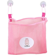 Banyo Düzenleyici File Bebek Banyo Zamanı Düzenli Saklama Oyuncak Vantuzlu File Çanta Arı Pembe
