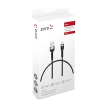 Siyah Shira Serisi Lightning Usb Kablo 30 Cm-zore