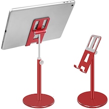 Cbtx L038g Ayarlanabilir Alüminyum Alaşımlı Braket Evrensel Cep Telefonu Tablet Masaüstü Standı - Kırmızı