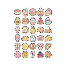 30 Adet Pastel Yiyecek İçecek Sticker Seti - Defter Laptop Telefon Ajanda İçin Çok Renkli