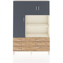 Arges Dolap 7 Raflı 5 Çekmeceli 3 Kapaklı 132x30x195 Aytaşı-antrasit/çam Antrasıt/atlas Çam