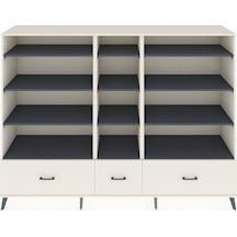 Hyperion Dolap 12 Raflı 3 Çekmeceli 220x44x163 Aytaşı-antrasit/a Aytaşı-antrasit/aytaşı