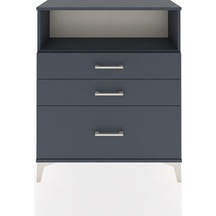 Arges Şifonyer Tek Raflı 3 Çekmeceli 88x30x106 Antrasit-antrasit Antrasit