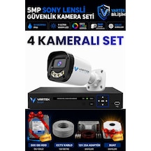 4 Kameralı 5mp Sony Lensli Gece Renkli Güvenlik Kamerası Seti,500 Gb Hdd
