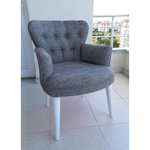 Azra Mobilya Berjer-koltuk-berjer Koltuk -balkon Koltuğu-keten- Açık Gri Açık Gri