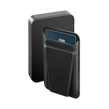 Magwallet Card 10.000 Mah 20w Type-c Ve 15w Kablosuz Şarj Ve Stantlı Magsafe Kartlıklı Hızlı Şarj Magsafe Powerbank Koyu Gri