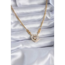 Mey İthalat 316l Çelik Gold Renk Zirkon Taşlı Kalp Model Sonsuzluk Detay Kadın Kolye - Özel Seri Meyeb654b7c9ea67f3390df07b6e2 altın
