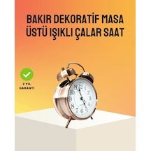 Mey Najmaddin Retro Tarz Bronz Dekoratif Masa Saati Metal Gövde Yüksek Sesli Alarm Najmaddin Renkli