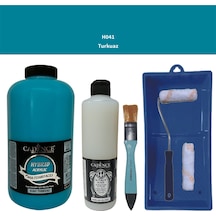 Mobilya Boyası-cadence Multisurface H-041 Turkuaz 2lt Ultimate Parlak Vernik 500ml Saten Rulo Set