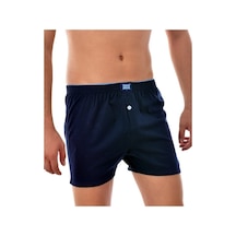 Tutku Erkek Penye Düğmeli Düz Boxer 0117 Lacivert