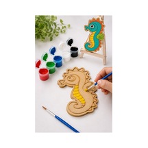 Ahşap Boyama Ahtapot 24 Adet 10x15cm Boyama Deniz Figürü Etkinlik Çoçuk Gelişim Motor Beceri Kreş Anasınıfı