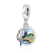 Nur Silver Brezilya Sahil Ve Doğa Disk Gümüş Sallantılı Charm Nur-ch00001 Çok Renkli