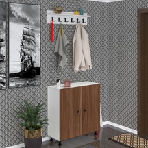 Kenzlife Ayakkabılık Galoş5 Cvzbyz 83 080 32 Kapaklı 5 Raflı 20 Çift Ayakkabı Kapasitesi Ahşap