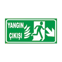Yangın Çıkışı Sağ Aşağı 25x50 Cm Sticker Fotolümenli