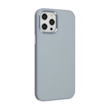Apple iPhone  Uyumlu-  12 Pro Max Kılıf Asya Deri Silikon - Sierra Blue