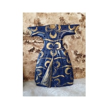 El Yapımı Lacivert Dekoratif Osmanlı Kaftan.