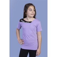 Toontoy Kids Toontoy Kız Çocuk Omuz Detaylı Tişört Lila