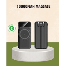 10000 Mah Kablosuz Powerbank 15w Hızlı Şarj, Type-c Semeglbl - 3 Çoklu Çıkışlı siyah