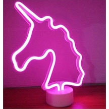 Neon Işıklı Unicorn Masa Gece Lambası(491772868) Pembe