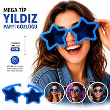 Mega Tip Yıldız Parti Gözlüğü Mavi Renk 5286