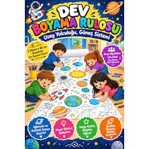 Uzay Yolculuğu, Güneş Sistemi Dev Boyama Kağıdı Boyama Rulosu Büyük Boy 5 Metre - 808515872