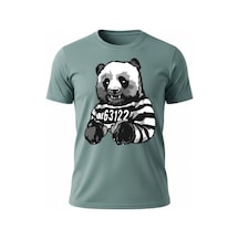 Urbantrendstore Unisex Panda Mahkum Temalı Oversize Fit Rahat Geniş Salaş T-shirt Günlük Tişört Mint