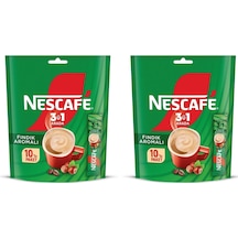 Nescafe 3ü1 Arada Fındık Aromalı Granül Kahve 10'lu Paket 2 Adet