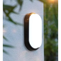 20w Bahçe Balkon Banyo Teras Duvar Led Işık Nem Su Geçirmez Siyah Kasa Beyaz Işık 6400k