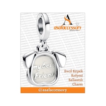 Evcil Köpek Kolyesi Sallantılı Charm / Asafaccessory Gümüş