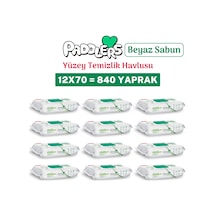Paddlers Easy Clean Beyaz Sabun Katkılı Yüzey Temizlik Havlusu 840 Yaprak (12x70)