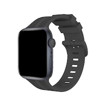 Watch 38mm Kr408 Çizgili Silikon Kordon - Koyu Gri