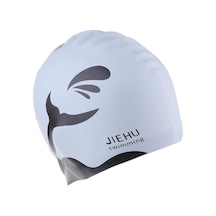 Dolıty Yüzme Şapkaları Suya Dayanıklı Unisex Premium Silikon Gümüş