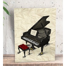 Bk Gift Piyano Tasarımlı Dekoratif Mini Kanvas Tablo 15x20cm-1