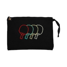Ping Pong Table Tennis Rackets Siyah Clutch Cüzdan / El Çantası Siyah