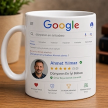Dünyanın En İyi Babası Google Temalı Kupa Bardak Kişiye Özel Fotoğraflı Beyaz Seramik Kupa 330 Ml Açık Beyaz
