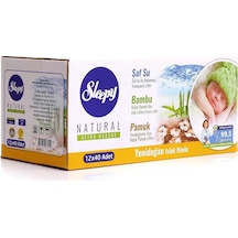 Mey İthalat Natural Yenidoğan Islak Mendil 12x40 480 Yaprak