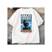 Tarzsokak Venezuela Abajo Cadenas T-shirt Erkek Kadın Baskılı Tişörtleri Unisex Yuvarlak Boyun Pamuk T 2946 Beyaz