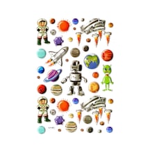 Sticker Kabartmalı A4 Boyutunda Stiker Defter, Planlayıcı Etiket- Lim508 - Astranot Ve Uzaylı
