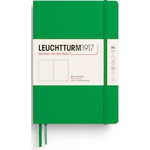 Leuchtturm1917 Not Defteri Orta Boy A5 , Sert Kapak, 251 Numaralandırılmış Sayfa, Düz, Bahar Yaprağı Yeşil