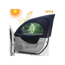 2 Adet/takım Anti-sivrisinek Araba Pencere Teli Perde Güneş Gölge Nefes Alan Pencere Perdesi Fermuar Açıklığı-ön Pencere Sol + Sağ