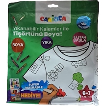 Boyanabilir Tişört-keçeli 6-7 Yaş Kalem Hediyeli