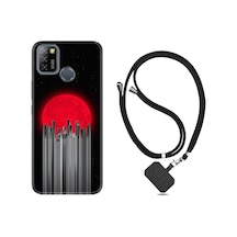 Infinix Smart 5 Kılıf Boyun Askılı Red City 1707 Siyah