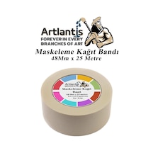 Maskeleme Bandı Kağıt Bant 48 Mm 25 Metre 3 Adet Boya Bantı Maskeleme Kağıt Bant Duvar Yağlı Boya Badana