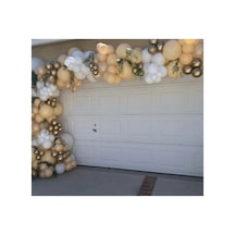 Pastel Balon Krom Gold Balon Zinciri Mix