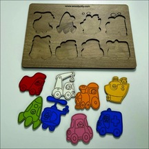 Ahşap Puzzle Araçlar