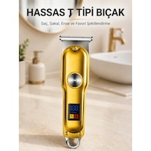 Şarjlı Saç Sakal Kesme Makinesi 1 2 3 Mm Taraklı T Tipi Bıçaklı Kablolu Ve Kablosuz Kullanım