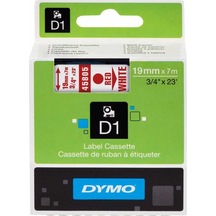 Dymo 45805 Beyaz/Kırmızı D1 Yedek Şerit 19 MM X 7 M